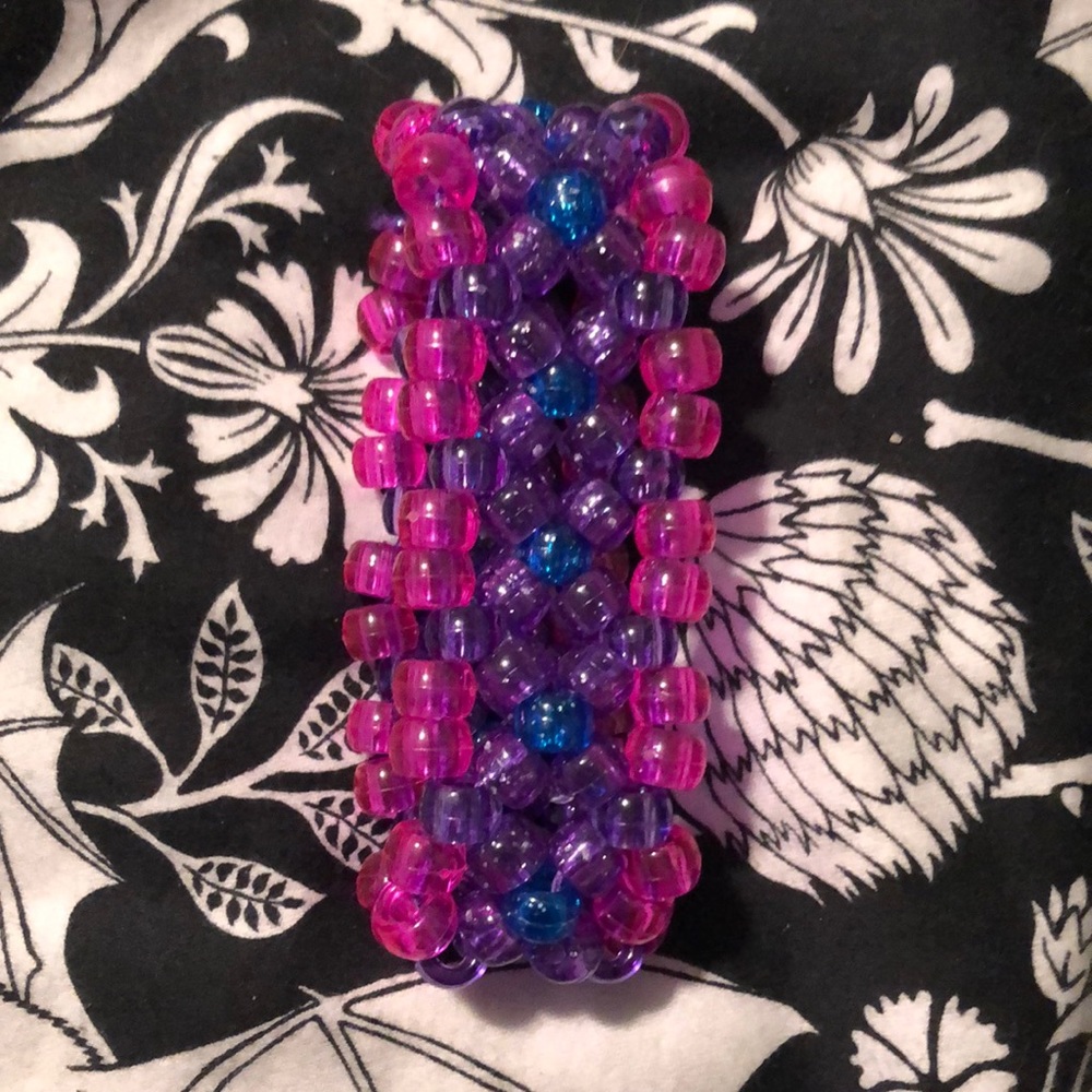 Bisexual kandi bracelet, handmade by me